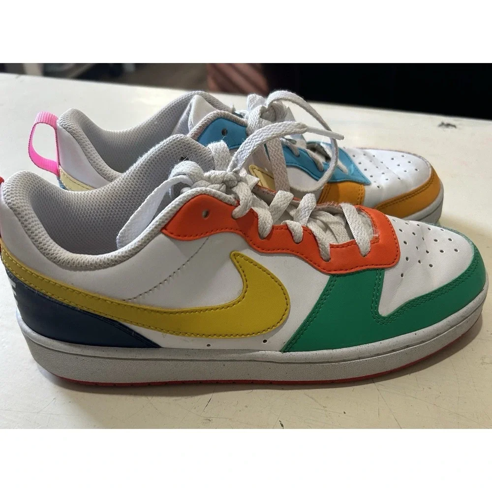 Nike Court Borough Low RC BG Kids Casual Shoes Multi-Color Size 6Y EUC Colorful